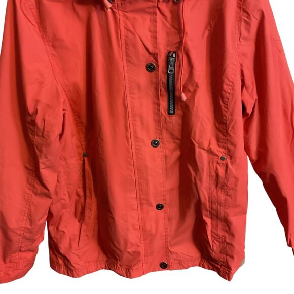 Esprit Womens Orange Hooded Full Zip Up Rain Jacket All Weather Windbreaker M - Picture 5 of 11
